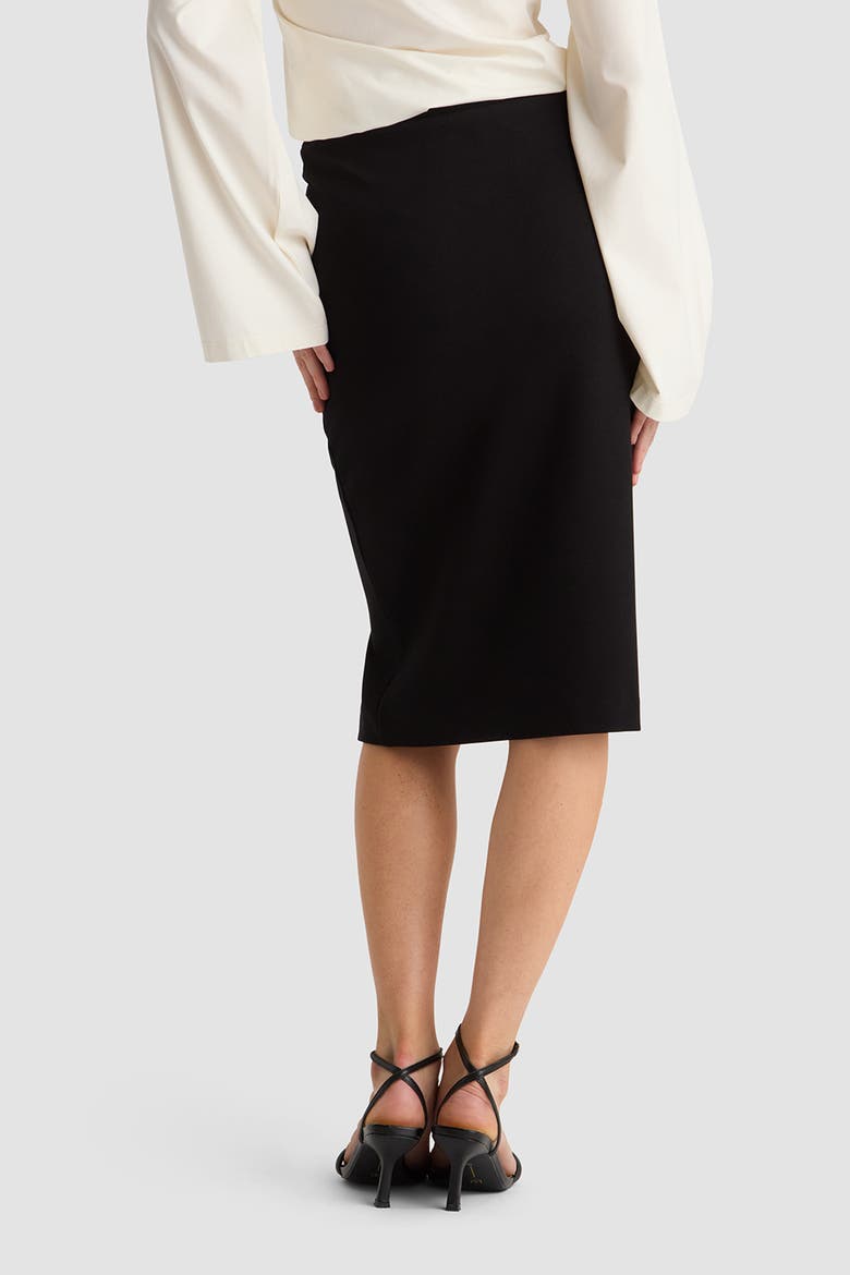 Leman Straight Jersey Midi Skirt, Alternate, color, Black