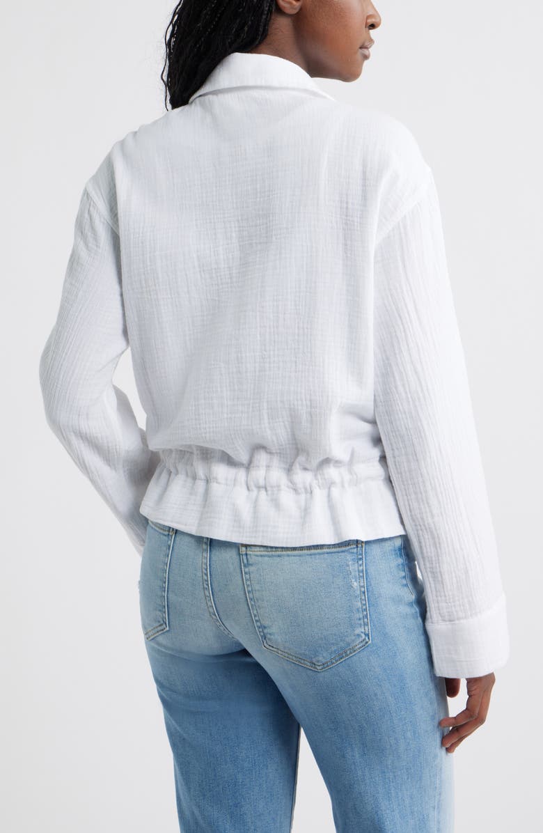 Caslon<sup>®</sup> Cotton Gauze Utility Jacket, Alternate, color, White