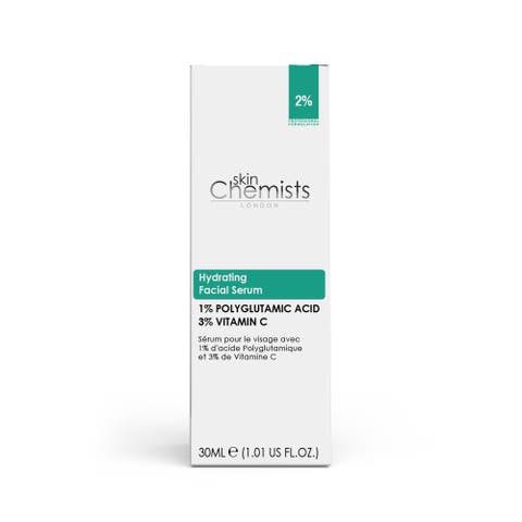 Hydrating Polyglutamic Acid 1%, Vitamin C 3%  Facial Serum 30ml