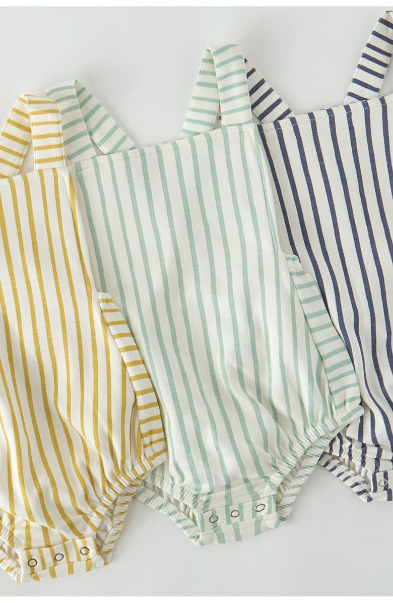 Pehr Crisscross Organic Cotton Bodysuit, Alternate, color, Stripes Away Sea