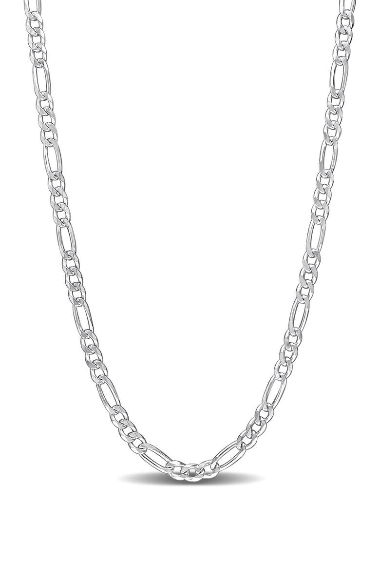 DELMAR Sterling Silver Figaro Chain Link Necklace, Main, color, 