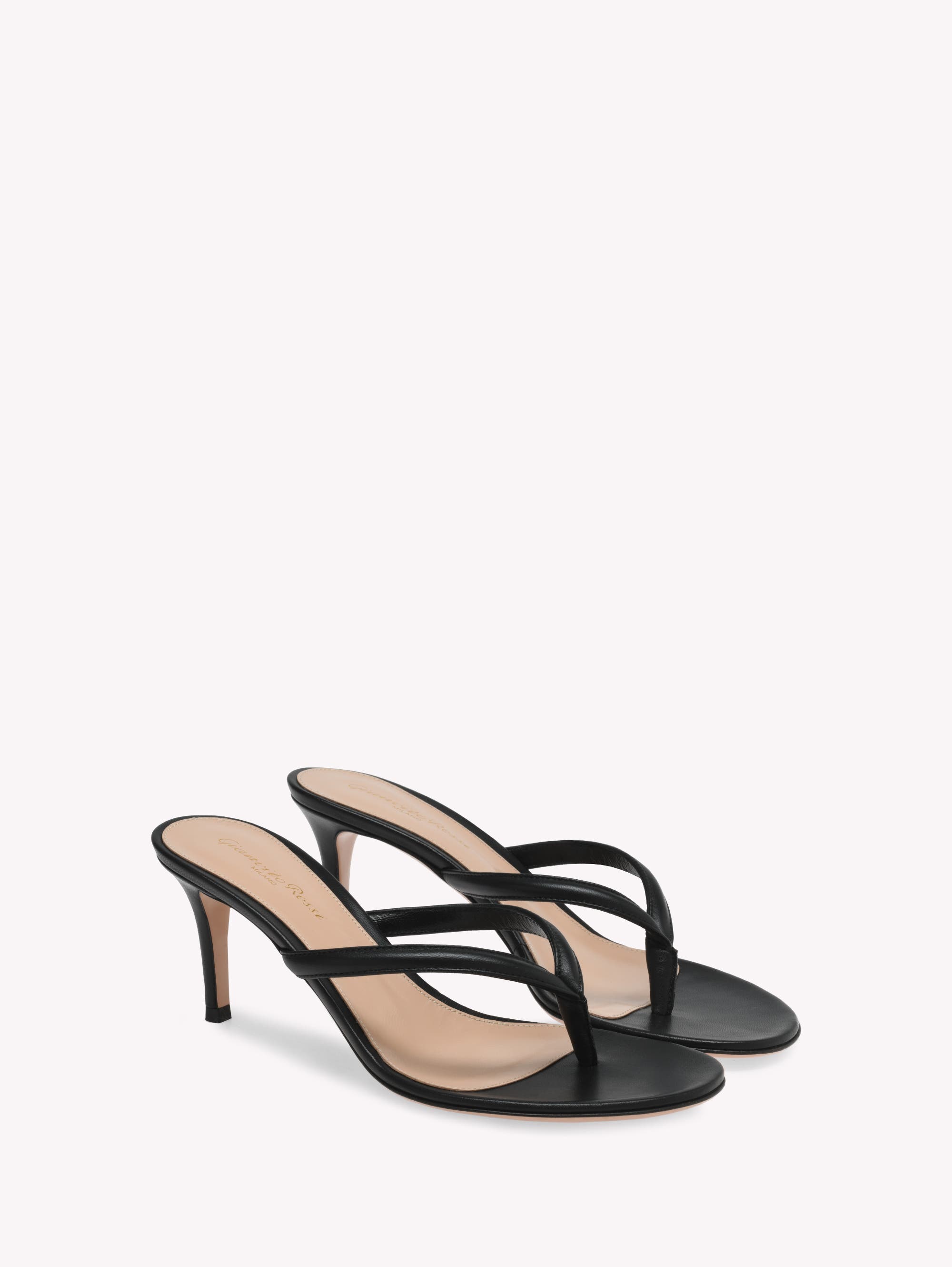 Gianvito Rossi Calypso Sandals, Alternate, color, Black Nappa