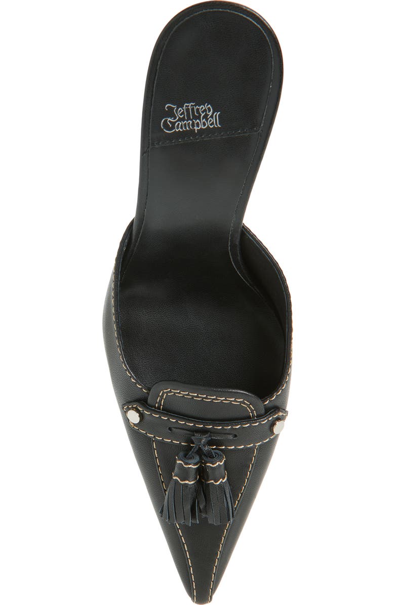 Jeffrey Campbell Claypool Pointed Toe Tassel Loafer Mule, Alternate, color, Black