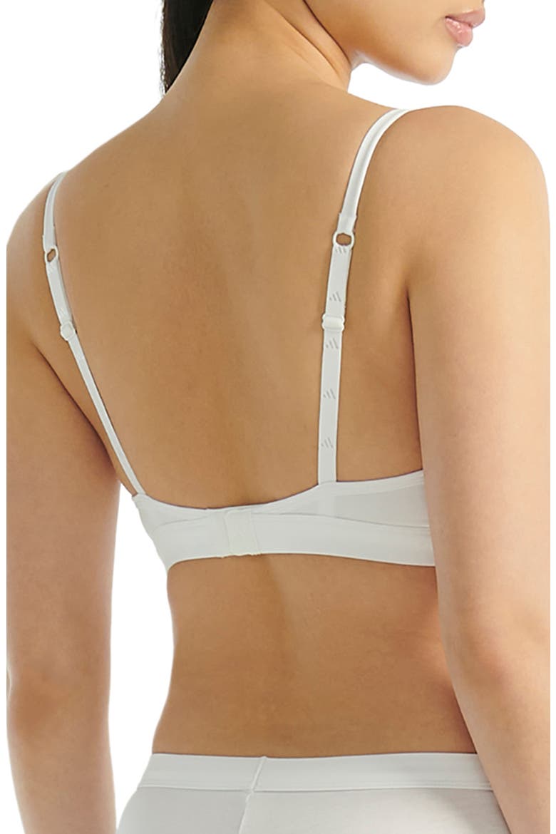 Essentials Cotton Blend 3 Stripe Triangle Wrap Bralette, Alternate, color, WHITE