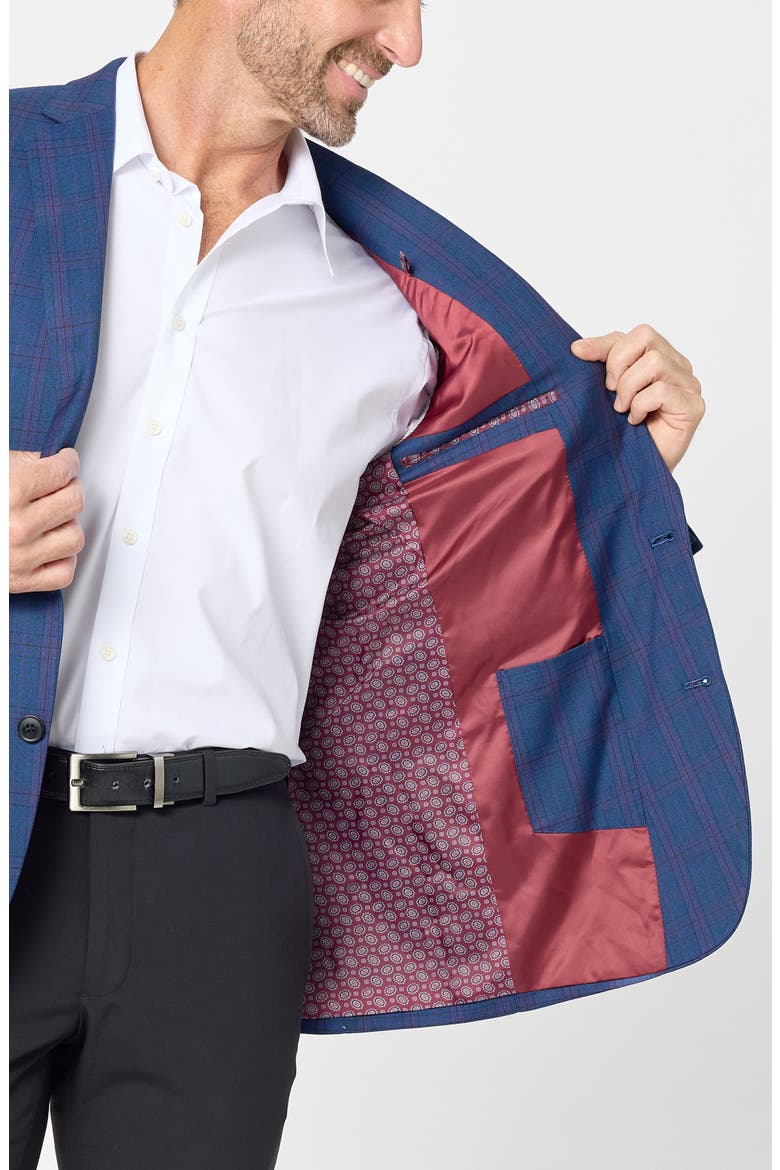 Plaid Sport Coat, Alternate, color, NAVY/ RED