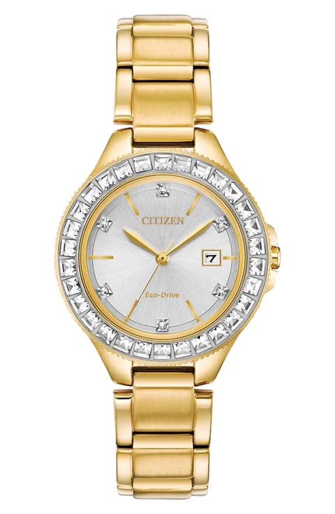 Crystal Eco-Drive Bracelet Watch, 31mm x 9.1mm