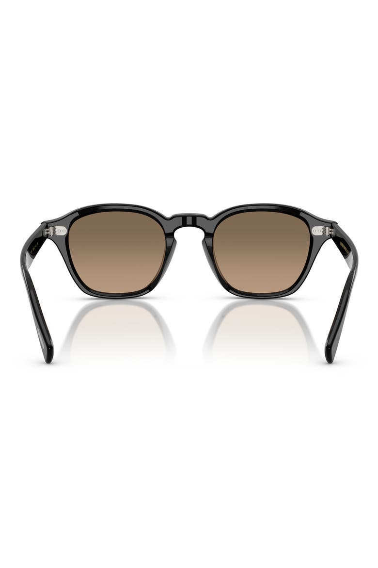 48mm Small Polarized Square Sunglasses, Alternate, color, BLACK / SANDSTONE