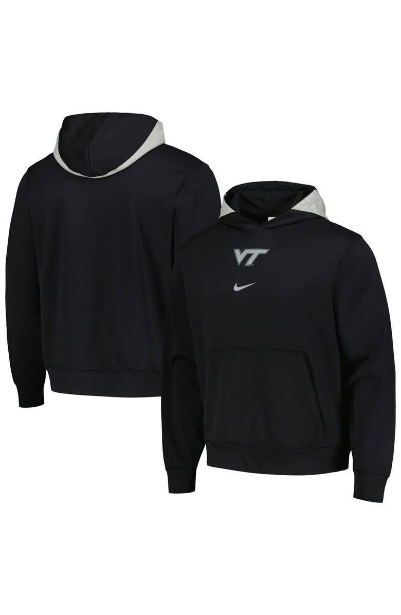 Nike Men's Nike Black Virginia Tech Hokies Basketball Spotlight Performance Pullover Hoodie, Main, color, 