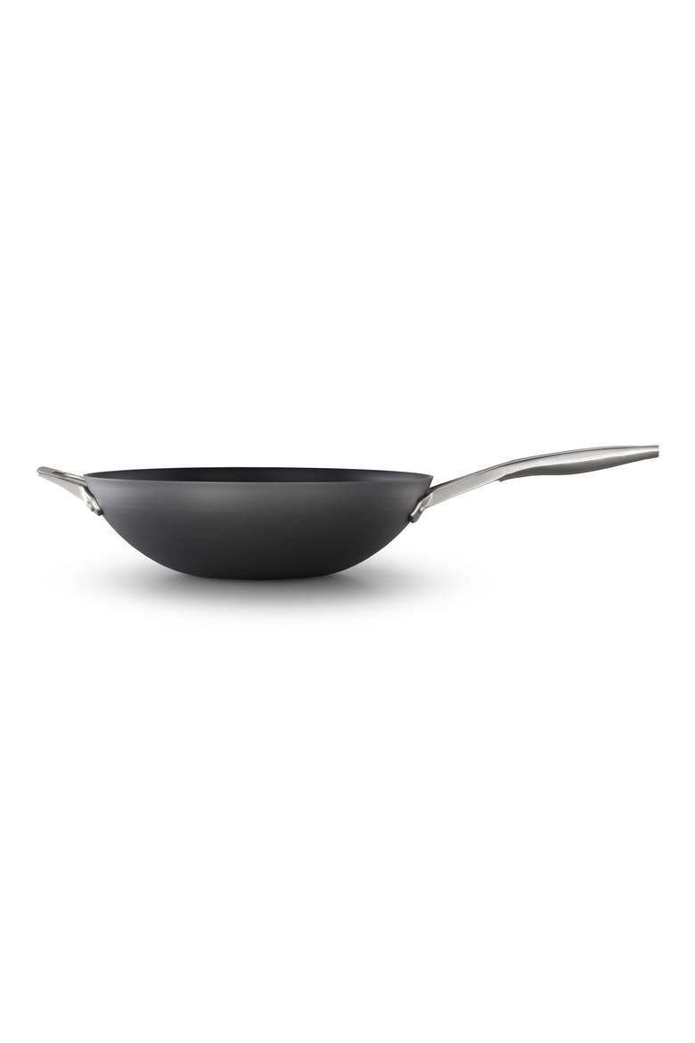 Premier Hard Anodized Nonstick 13-Inch Flat Wok, Alternate, color, BLACK