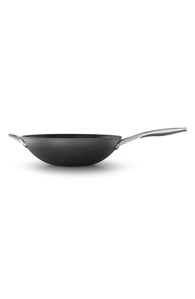 CALPHALON Premier Hard Anodized Nonstick 13-Inch Flat Wok, Alternate, color, Black