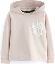 smALLSAINTS by ALLSAINTS Kids' Oversize Floral Heart Logo Cotton Hoodie