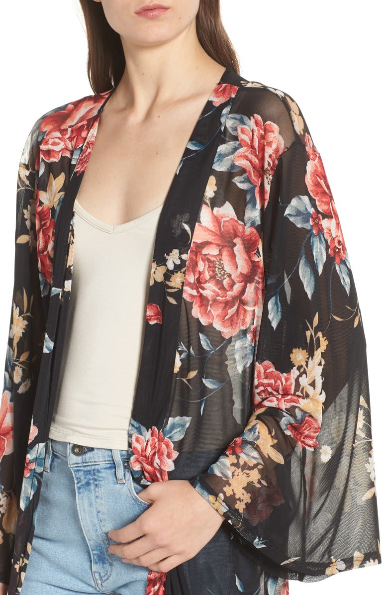 Band of Gypsies Floral Kimono, Alternate, color, 