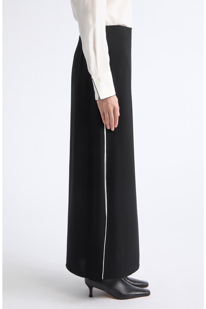 Piped Straight Skirt, Alternate, color, BLACK