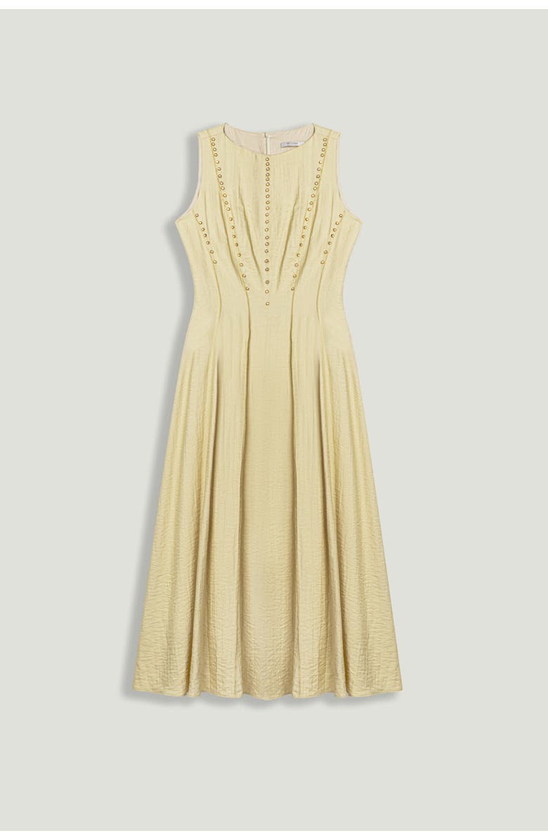 Nocturne Sleeveless Textured Midi Dress, Alternate, color, Yellow