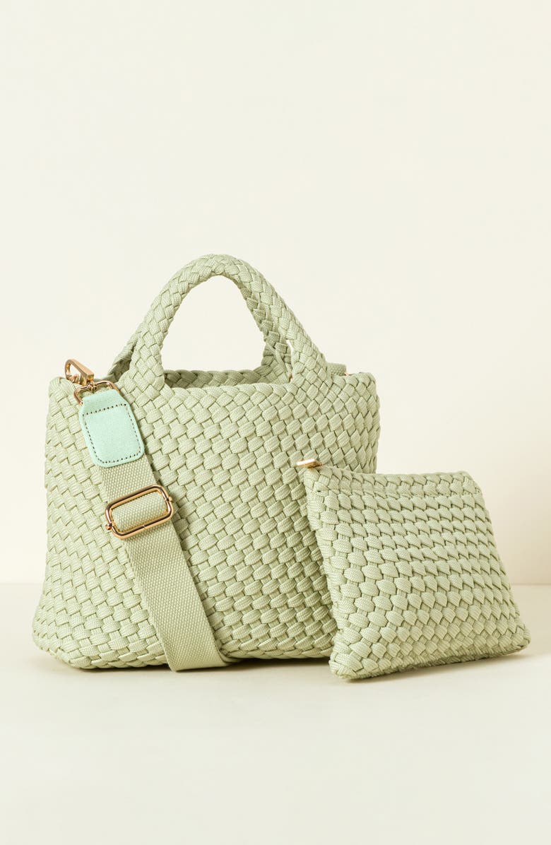 Uncommon Goods Woven Shoelace Crossbody by Sol and Selene INC, Main, color, Small Mint