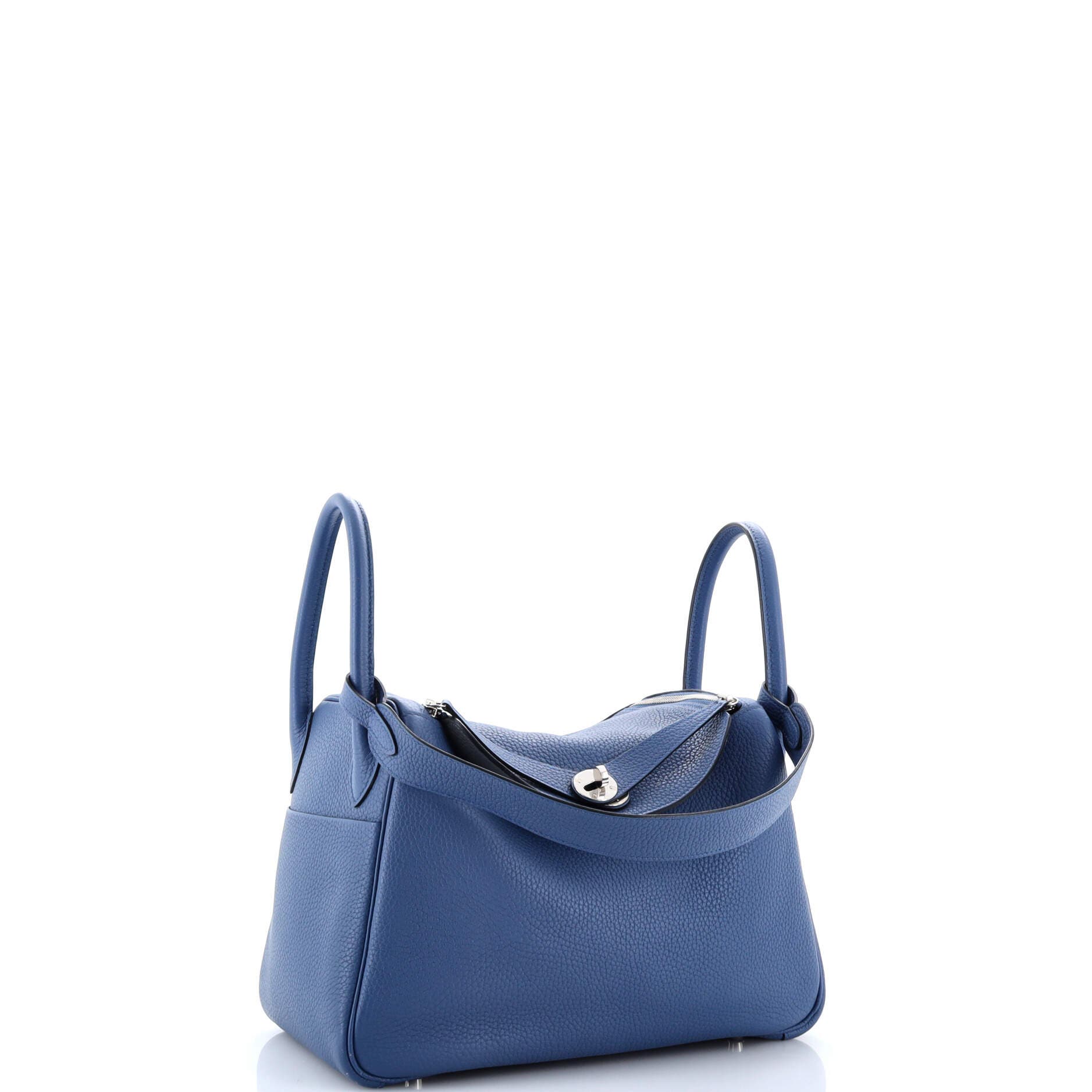 Pre-Owned Hermes Lindy Bag Verso Clemence 30, Alternate, color, Verso-Bleu Agate/Gris Mouette