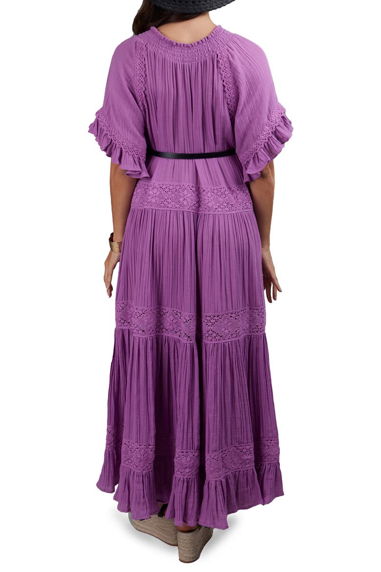 Tiered Cotton Maxi Dress, Alternate, color, PURPLE