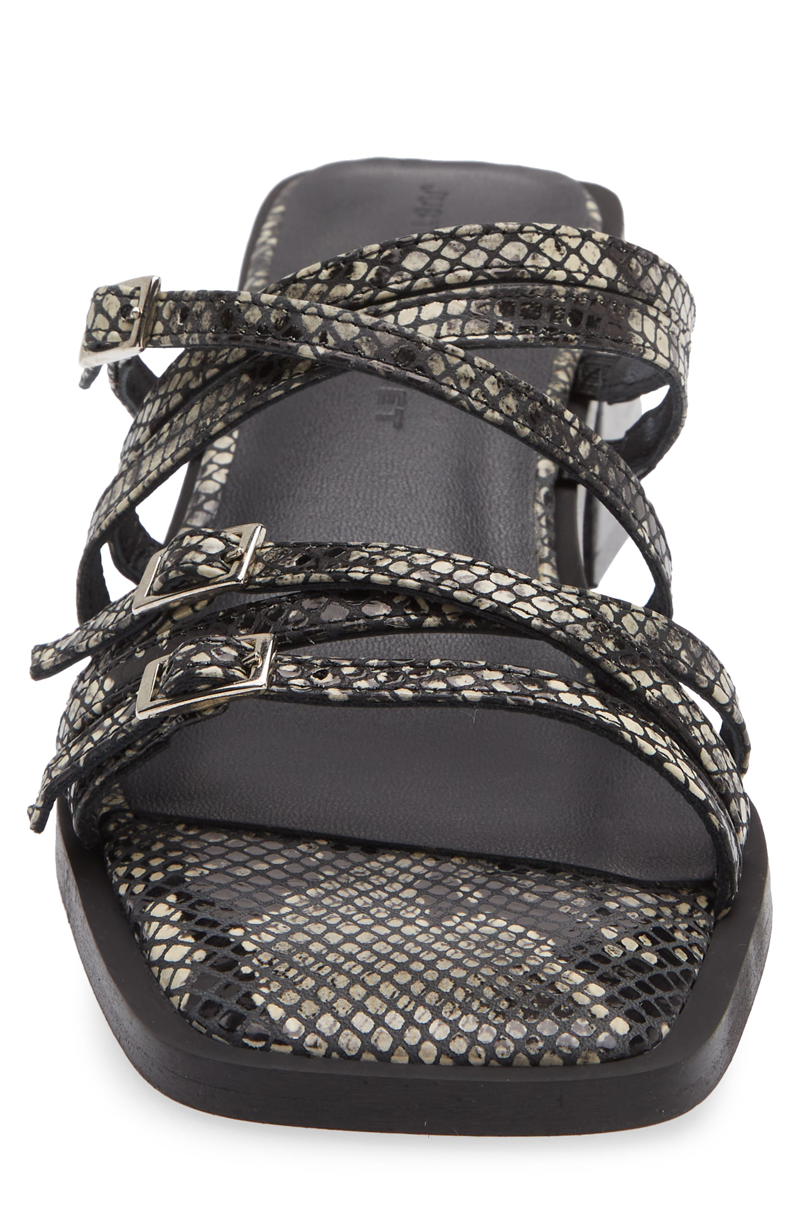 Justine Clenquet Andie Python Embossed Sandal, Alternate, color, Beige Python