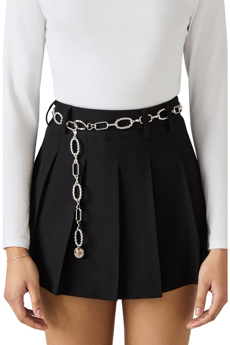 Twisted Link Chain Belt, Alternate, color, SILVER