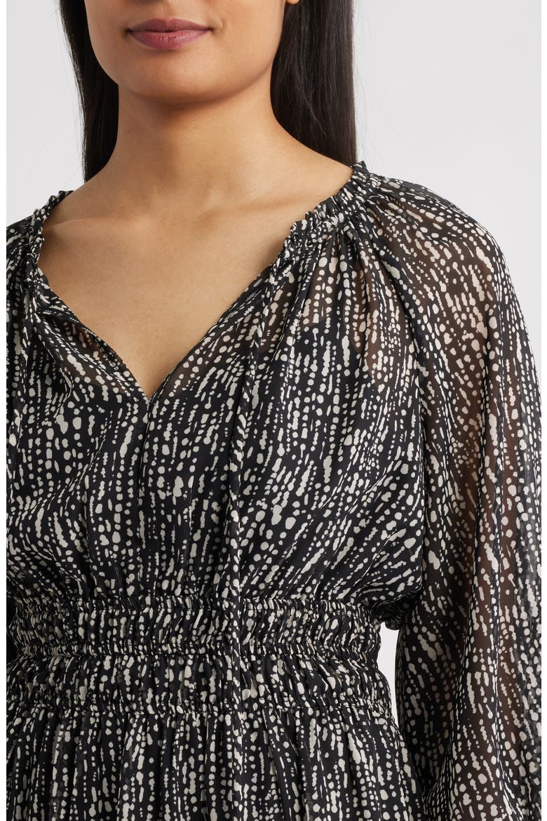 Abstract Print Dress, Alternate, color, BLACK WHITE