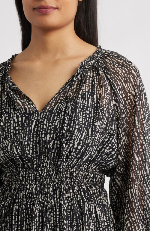 Julia Jordan Printed Chiffon Mini Dress In Black