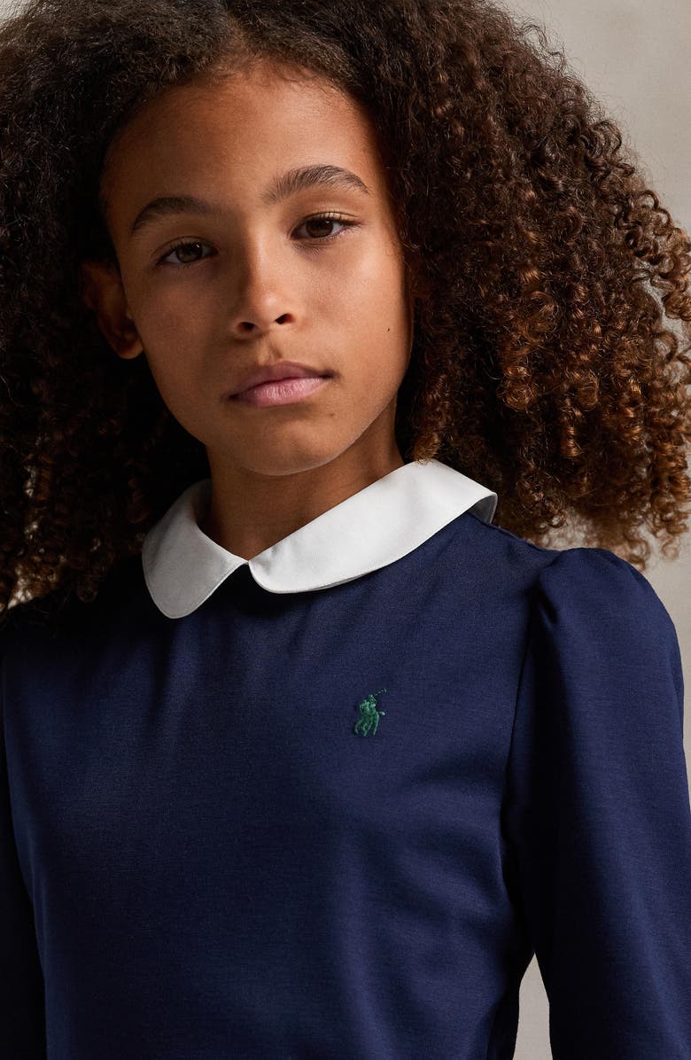 Polo Ralph Lauren Kids' Long Sleeve Ponte Roma Dress, Alternate, color, Navy