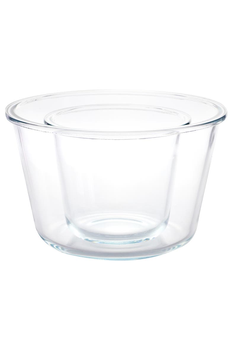 4 Piece Glass Round Storage Container Set Snap Lids, Alternate, color, Clear