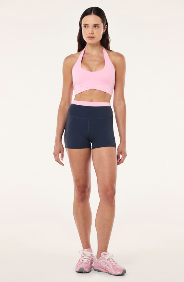 P.E Nation Reset Halter Longline Sports Bra, Alternate, color, Prism Pink