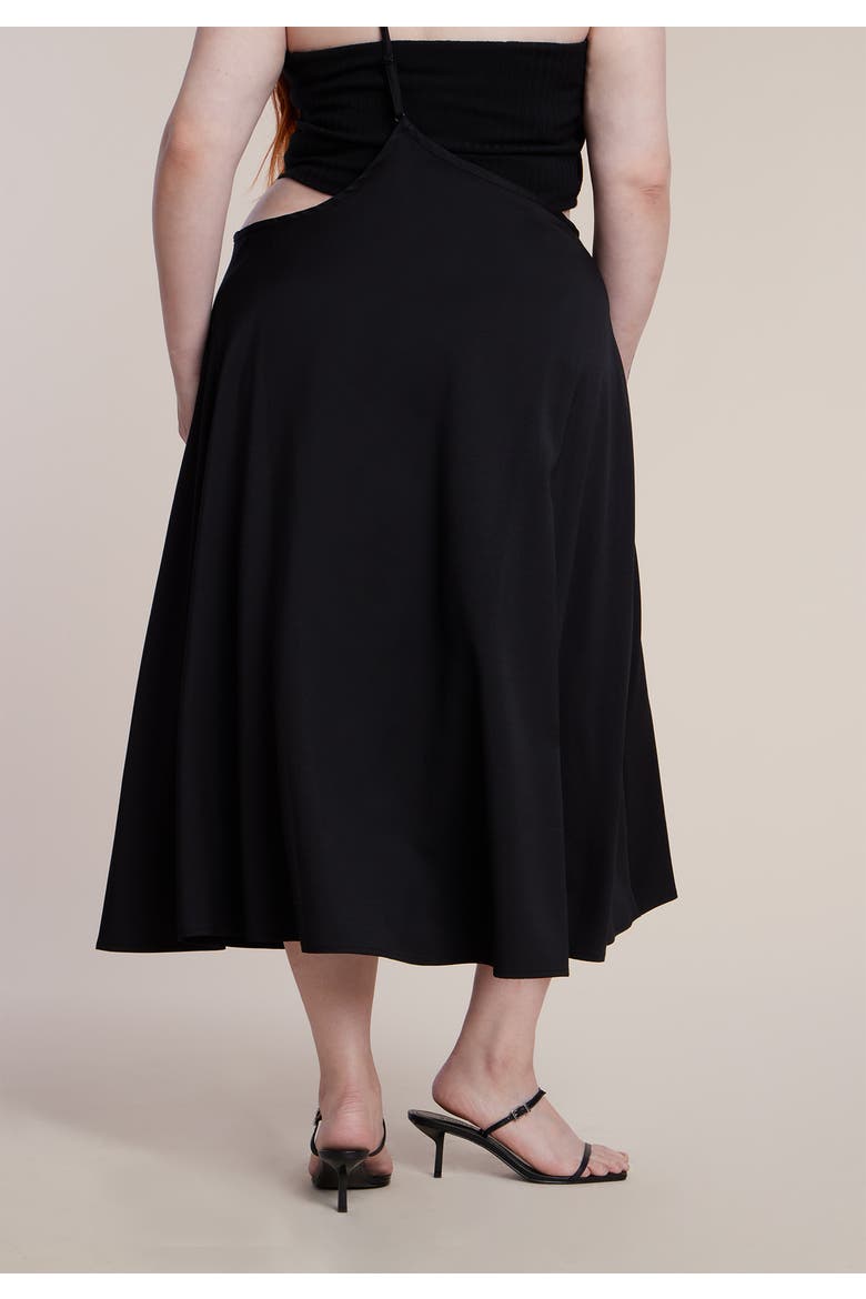 Bead Detail Strap Midi Skirt, Alternate, color, BLACK ONYX