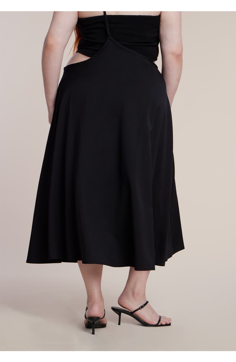 ELOQUII Bead-Detail Strap Midi Skirt, Alternate, color, Black Onyx