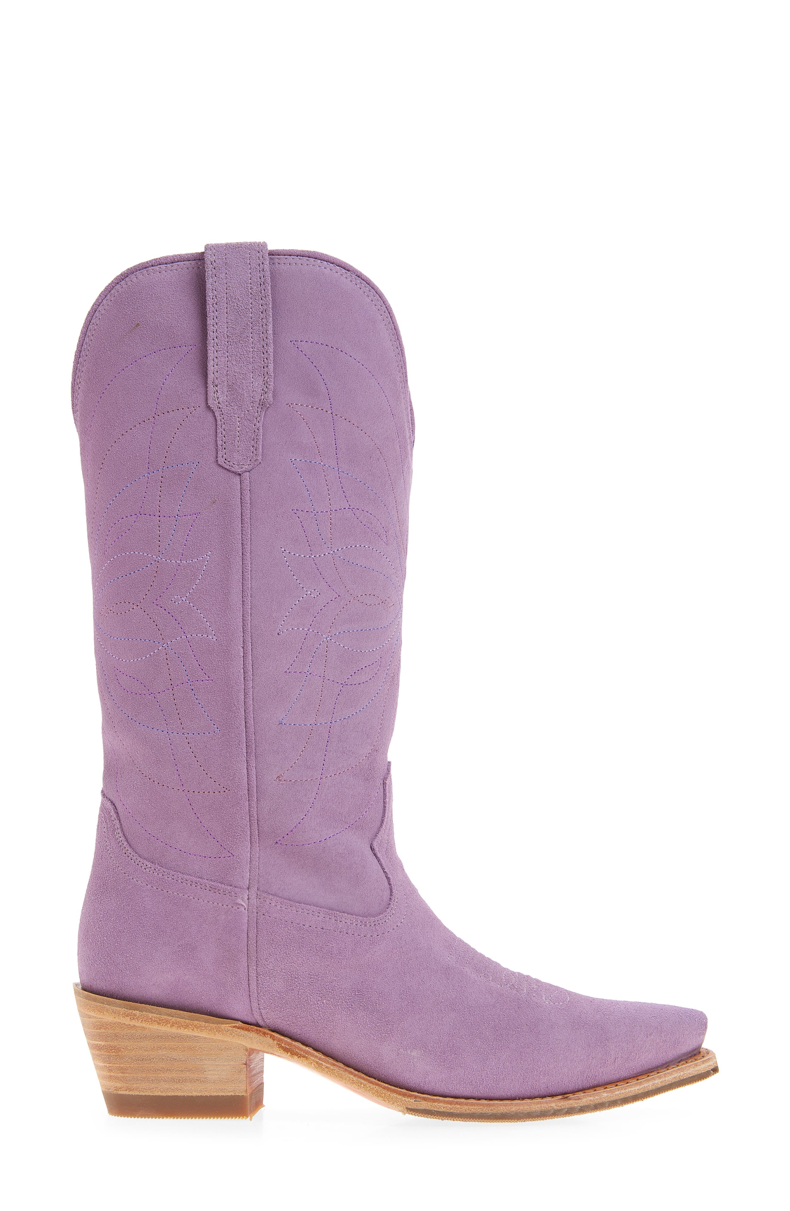 Tecovas The Annie Monarch Suede Western Boot, Alternate, color, Lavender