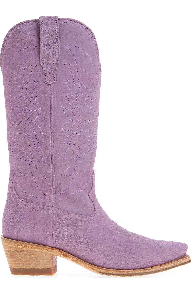 Tecovas The Annie Monarch Suede Western Boot, Alternate, color, Lavender