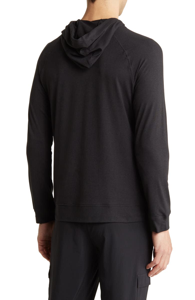 90 DEGREE BY REFLEX Heathered Raglan Pullover Hoodie, Alternate, color, Htr.black