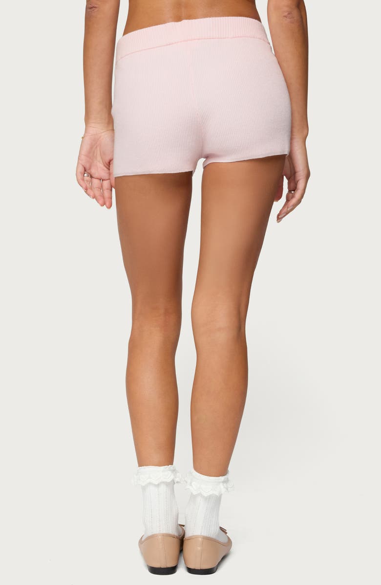 EDIKTED Lorie Rib Shorts, Alternate, color, Light-Pink