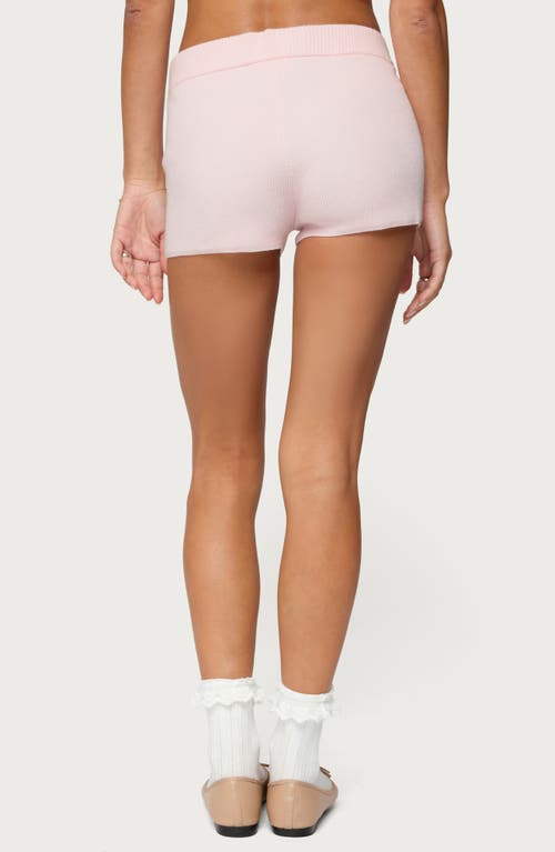 Edikted Lorie Rib Shorts In Pink