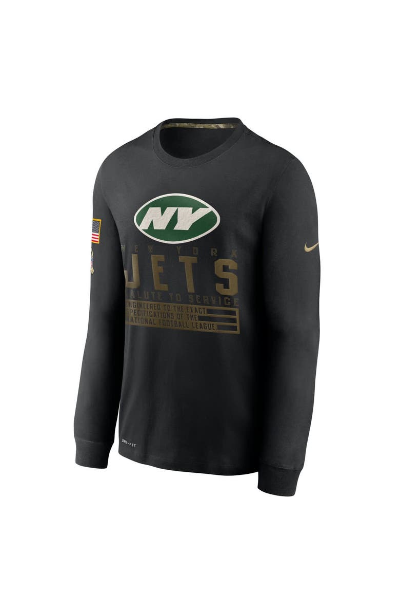 Nike Men's Nike Black New York Jets Salute to Service Sideline Performance Long Sleeve T-Shirt, Alternate, color, 