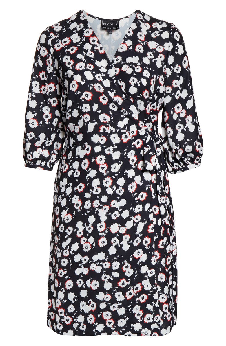 ELOQUII Wrap Dress, Alternate, color, 