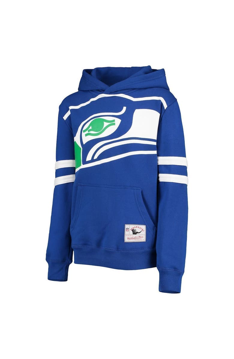 Mitchell & Ness Youth Mitchell & Ness Royal Seattle Seahawks Big Face Pullover Hoodie, Alternate, color, 
