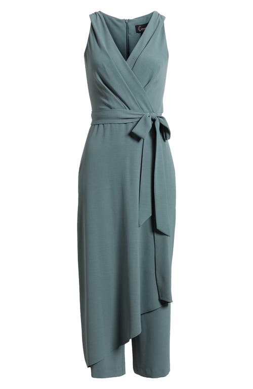 Connected Apparel Wrap Jumpsuit In Green