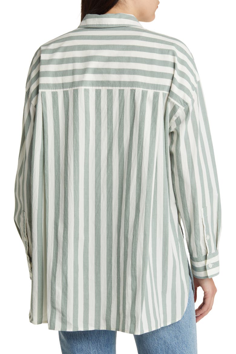 Signature Oversize Button-Up Shirt, Alternate, color, SIMPLY SAGE