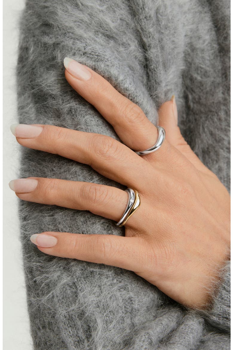 Dôme Nesting Ring Set, Alternate, color, Silver / Gold Vermeil