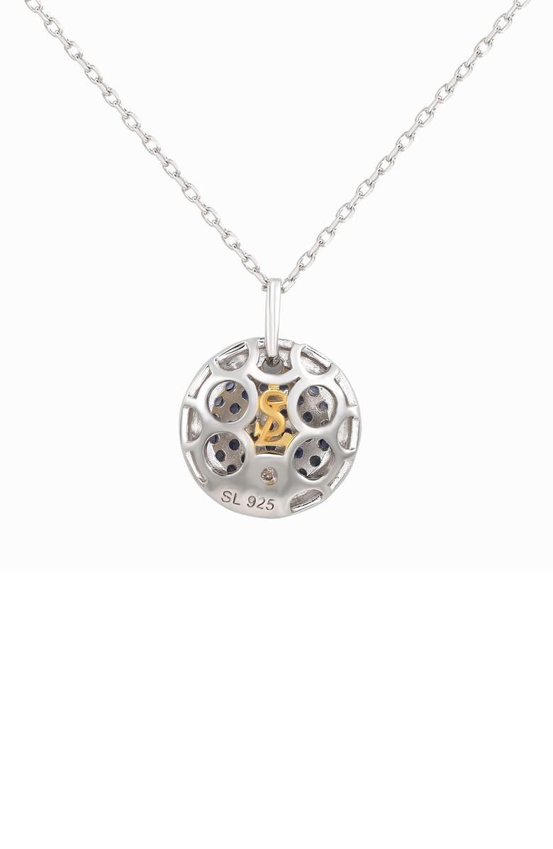 SUZY LEVIAN Sterling Silver Blue Sapphire Circle Pendant Necklace, Alternate, color, Blue
