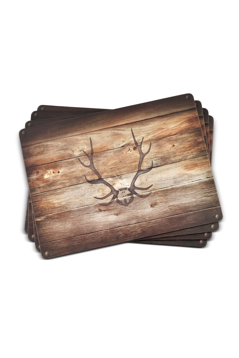 Lodge Set of 4 Cork Back Placemats, Main, color, Brown