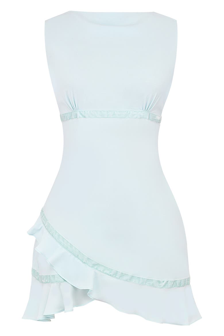 Ruffle Open Back Georgette Cocktail Minidress, Alternate, color, BABY BLUE