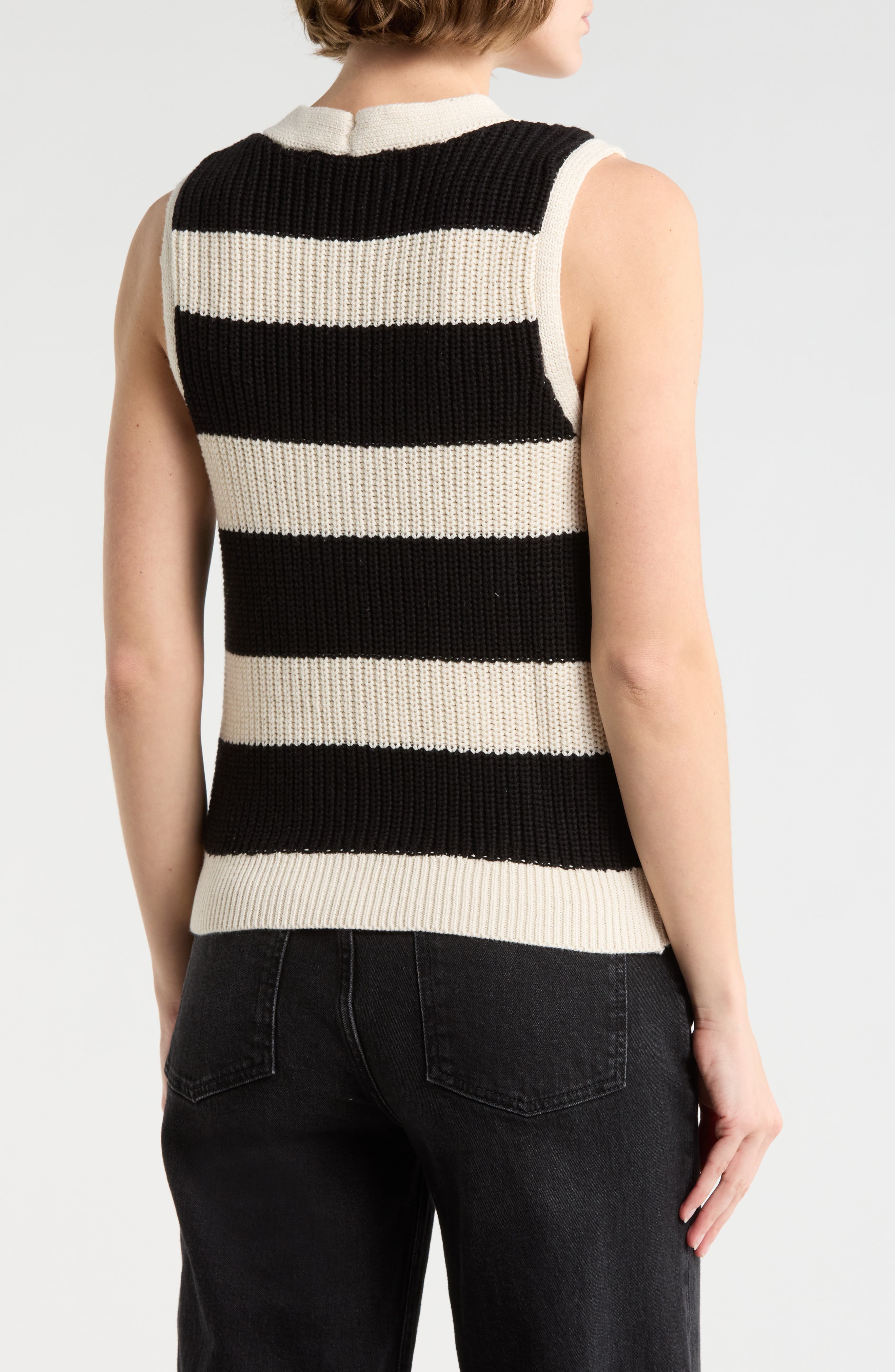 Stripe Cotton Sweater Vest - image 2