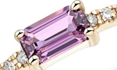 Frankie & Zoe 14k Yellow Gold Pink Sapphire & Diamond Ring