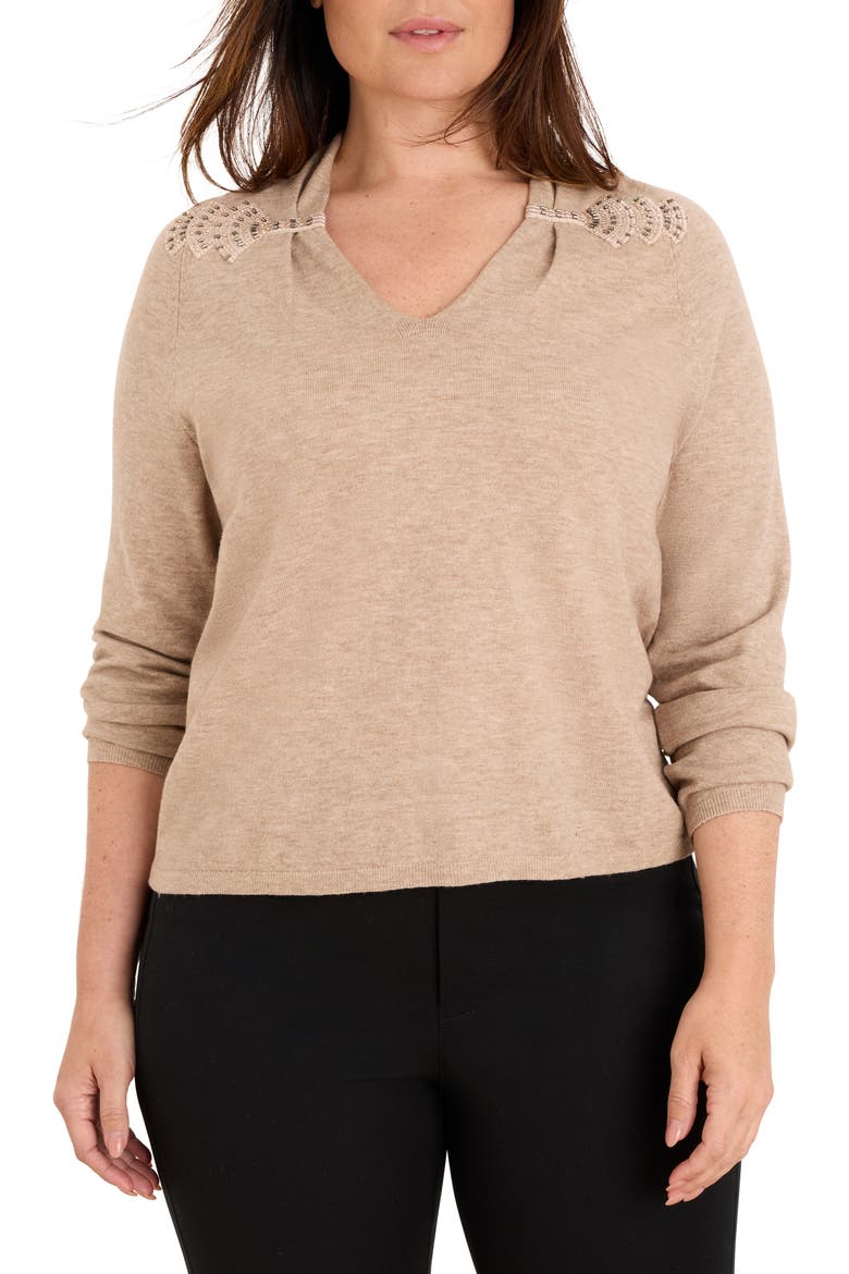 Shimmer Cinch Cotton Blend Sweater, Main, color, ALPACA