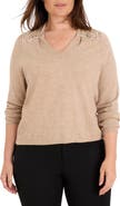 NIC+ZOE Shimmer Cinch Cotton Blend Sweater