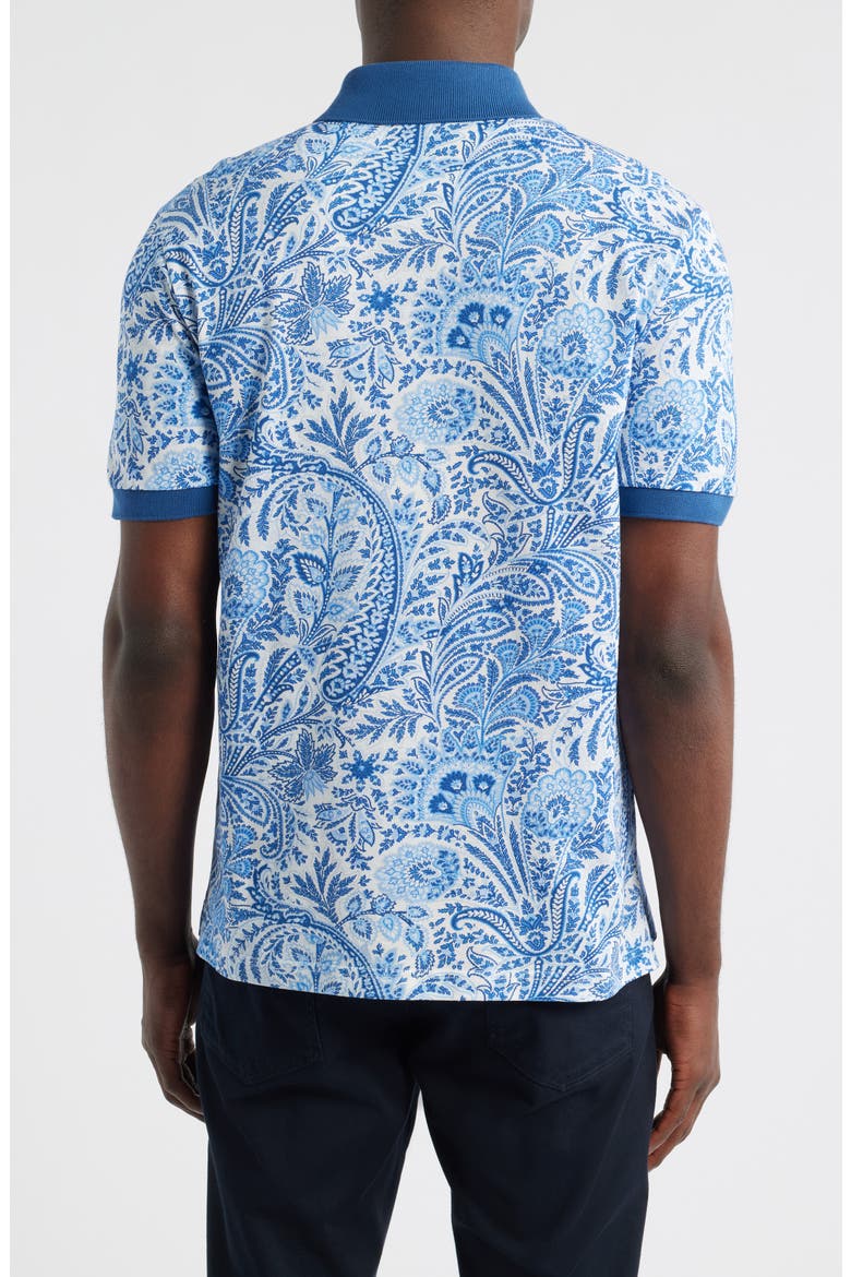 Roma Cotton Piqué Polo, Alternate, color, STAMPA F.DO BIANCO