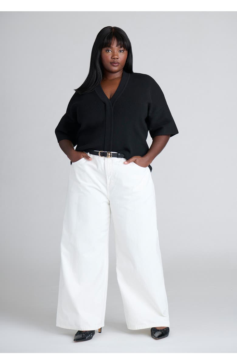 ELOQUII Wide Sleeve Sweater, Alternate, color, Coco Mocha